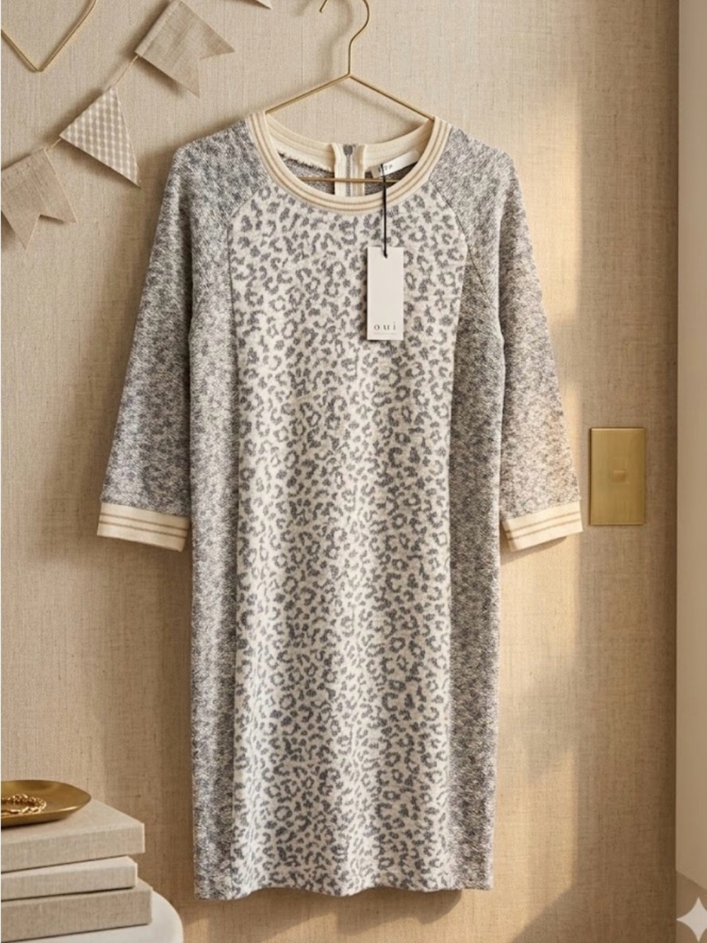 NWT Qui Sparkle Animal Print Knit Dress